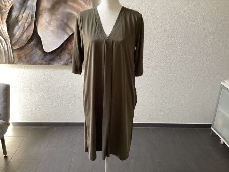 Cream Marken Kleid khaki Gr. S V-Ausschnitt 3/4 Arm