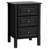 Nachttisch mit 3 Schubladen Black