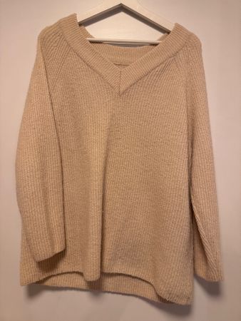 Weicher Oversize Strickpullover in Beige, Grösse XL