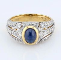 Königlicher Ring Gold-Saphir
