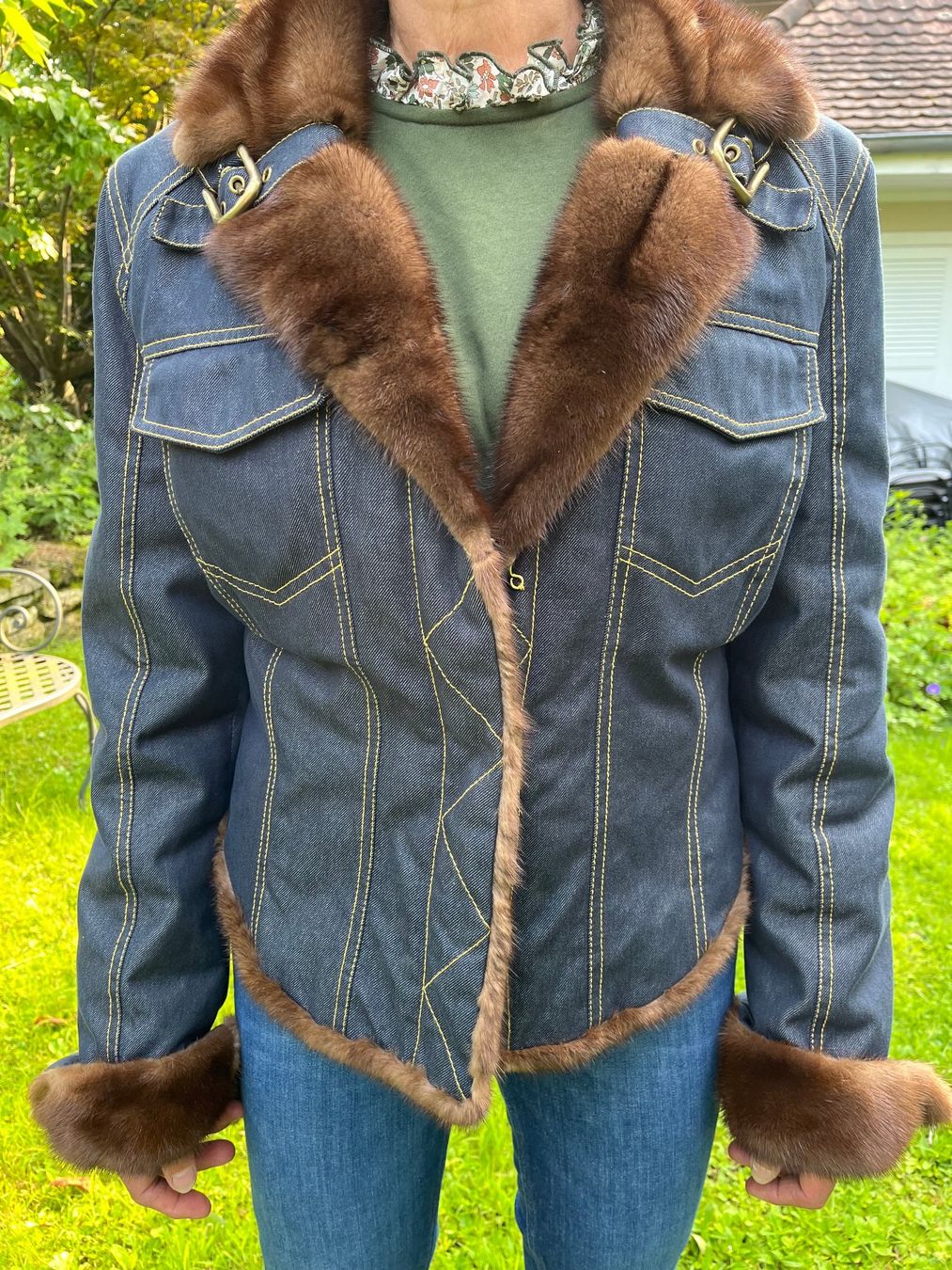 Roberto Cavalli Giacche: Roberto Cavalli - Nerz Jeans-Blouson – Usato da Basel venduto da Lancer4 9