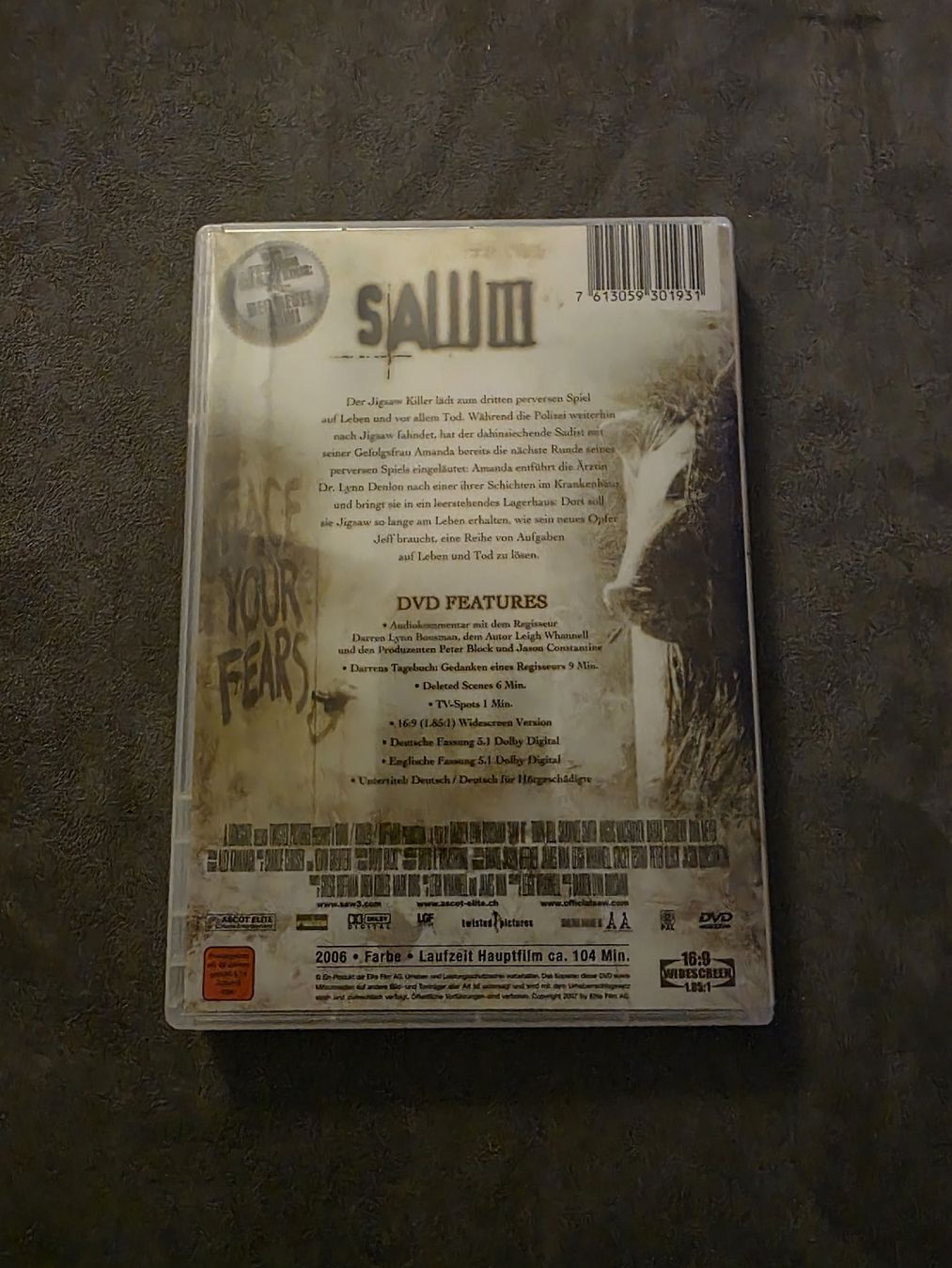 Tutti i DVDs: SAW 3 – Usato da Dietlikon venduto da Audipower1981 1