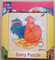 Puzzle Story chelona Wooden Puzzle Hahn und Huhn 21x23x1,8cm