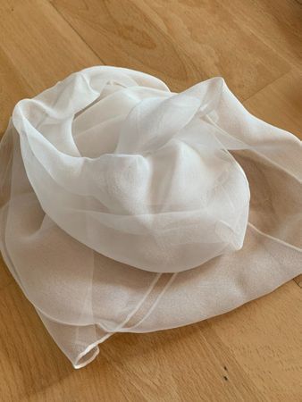Seidenchiffon Foulard ganz helles Beige, ungefärbt 55cmx55cm