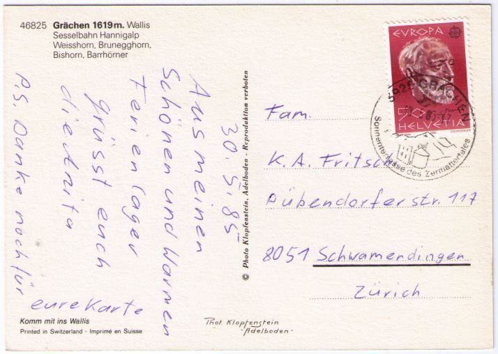 Cartes postales: Grächen - Sessellift – D'occasion à Binningen par Mountainrider 1