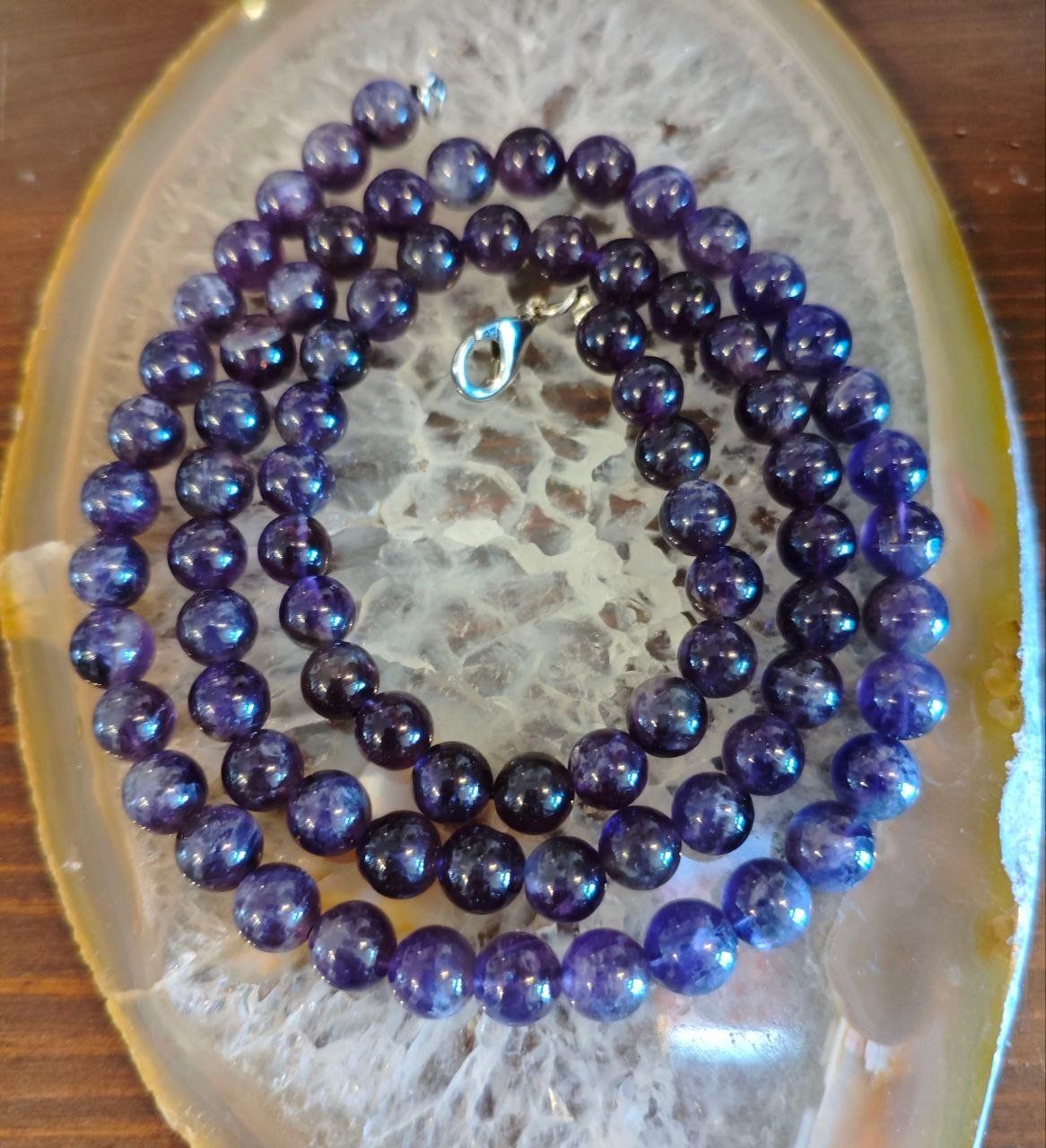 Ketten: EDLE ECHT AMETHYSTST. KETTE IM KUGELFORM, 65 cm. – Neu (gemäss Beschreibung) aus Weiningen ZH von actera 3