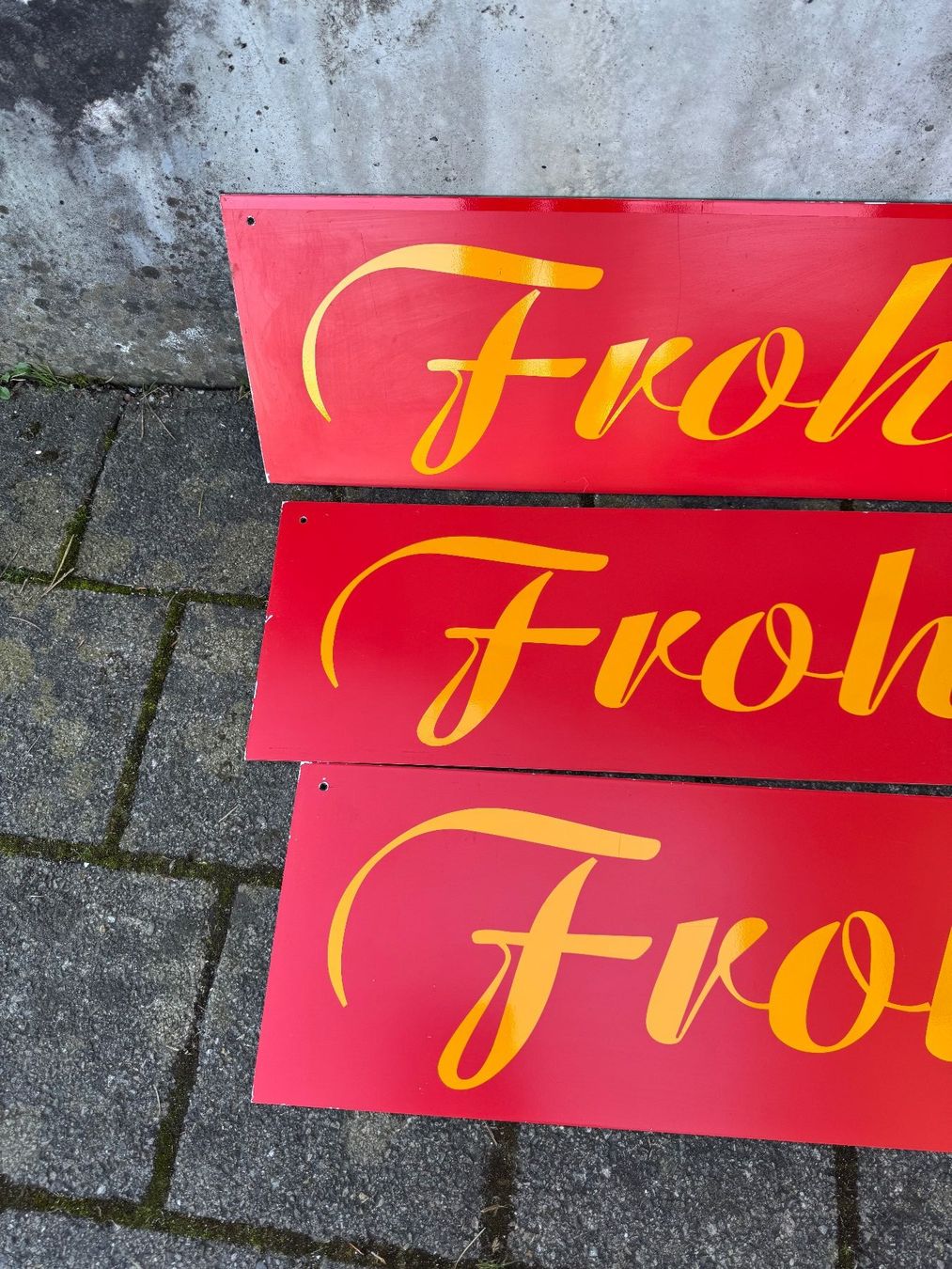 Tutte le decorazioni: 3x Weihnachtsdeko "Frohe Weihnachten" - – Usato da Neftenbach venduto da Rose40 5