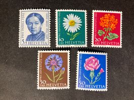 Schweiz 1963 Satz Pro Juventute Blumen postfrisch