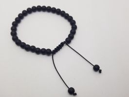 Stein Armband Onyx matt 6mm Neu und ungetragen