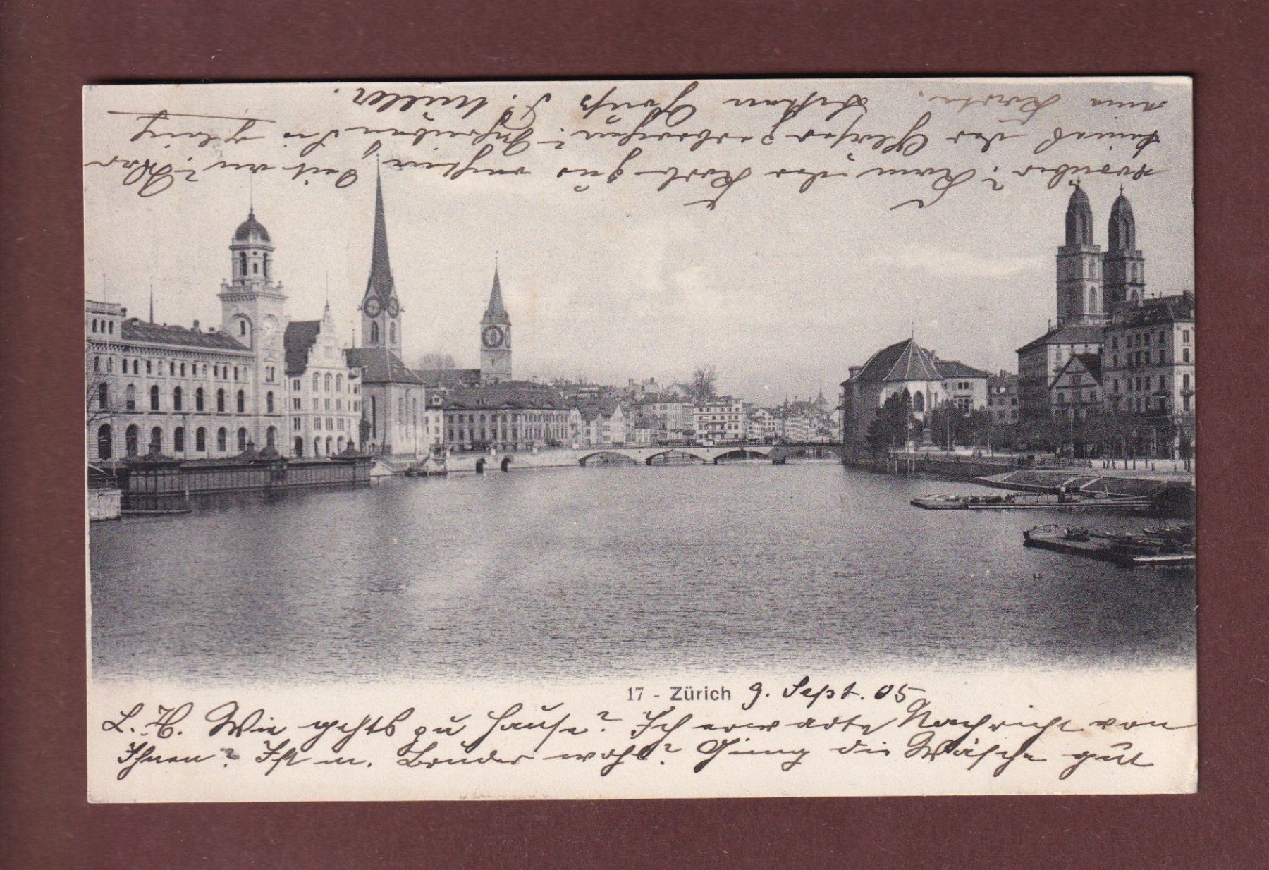 Cartoline postali: ZÜRICH - Limmat - 1905 – Usato da Pully venduto da nicecards-shop