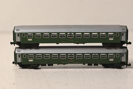 2 SBB CFF Personenwagen Minitrix  Spur N