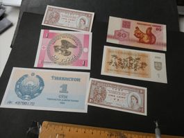 Weltbanknoten, Konvolut  ungefaltet