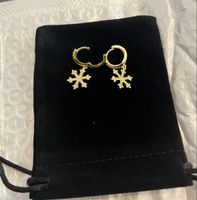 Ohrringe Schneeflocke Goldfarben mit Steinen