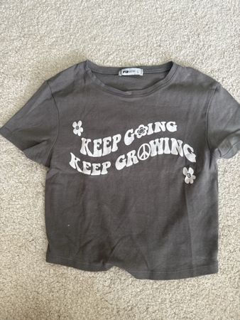 Gecroppts T-Shirt grau