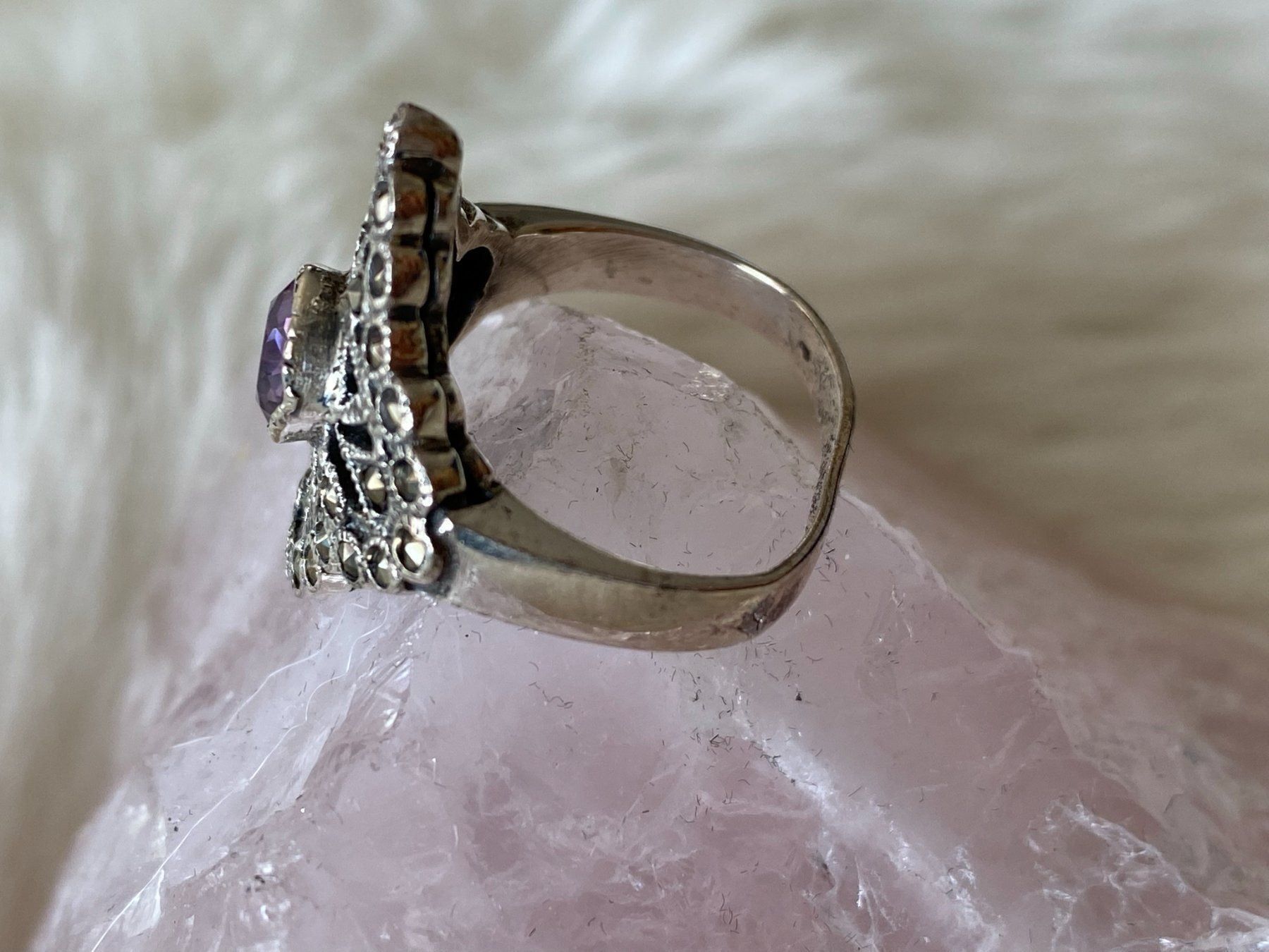 Anelli: Ring Silber 925 mit violettem Stein – Usato da Istighofen venduto da Ringparadies 1