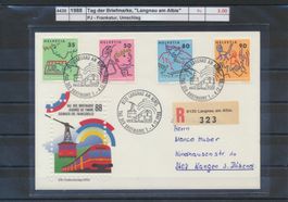 1988 Tag der Briefmarke, "Langnau am Albis", Umschlag