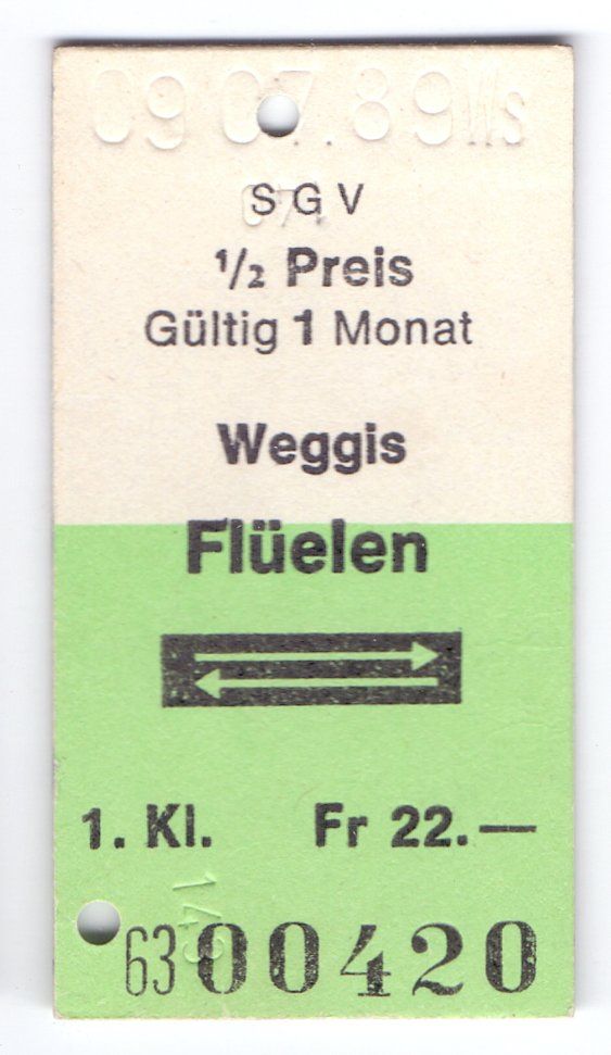 Biglietti: Billette Weggis - Flüelen – Usato da Langenthal venduto da Sammlungs_aus
