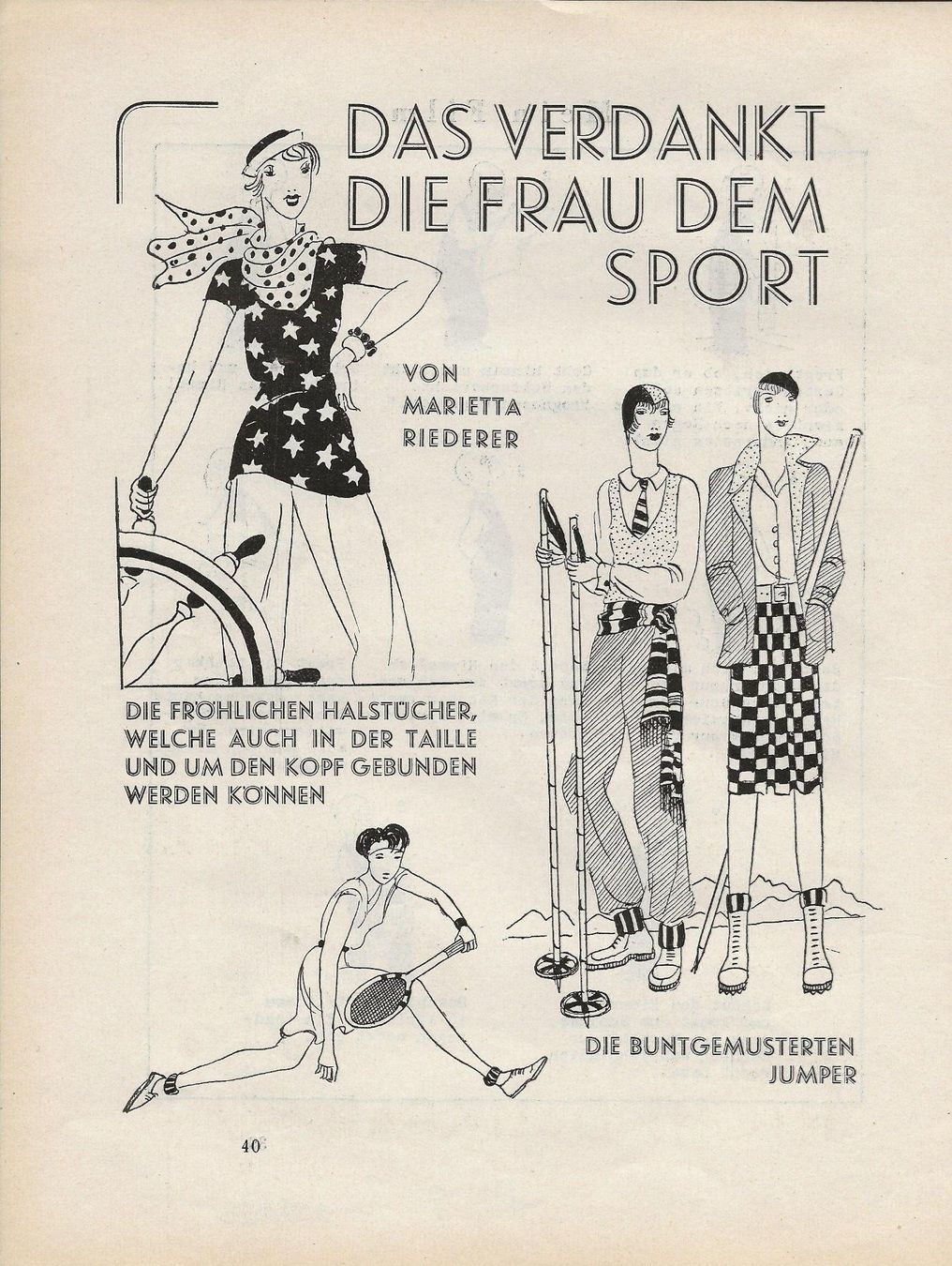 Ansichtskarten: Frauen-Mode, Sport-Mode, 1930 – Gebraucht aus Frauenfeld von Merk52