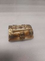 Vintage box in bone and inlaid brass
