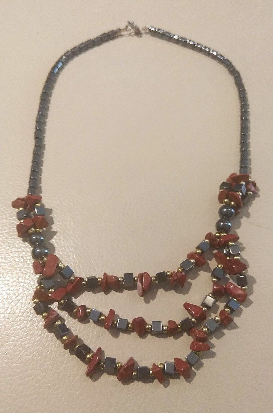 Catenine: Kette roter Jaspis und Hämatit – Nuovo e nell'imballaggio originale da Münchenbuchsee venduto da Daniel0133 1