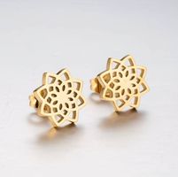 Ohrstecker Blumenstern. (goldig/kupfer/silbern)