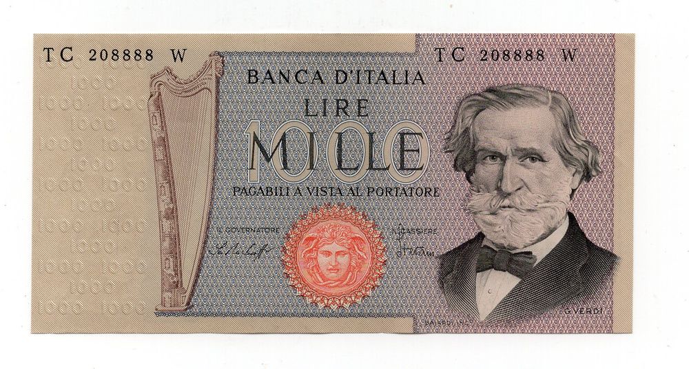 (2453) Italien Banknote 1000 Lire 1977, ungefaltet (Gebraucht) in Rüthi ...