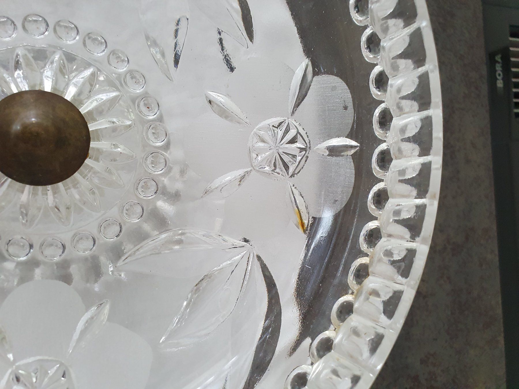 Bicchieri: Glas Obstschale mit Blumenmuster und Kugelfuss – Usato da Reinach venduto da 3Guggerli 7