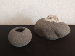 Vulkanstein mit Korallenaufsatz und Stein-Ascher