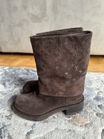 Louis Vuitton Brown Suede Monogram Boots - Size 36