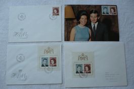 FL 1967 Vermählung SBK 413 - 415 3 FDC + 1 ET-Karte
