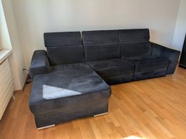 Ecksofa - schwarz - elektrisch verstellbar - Top Zustand