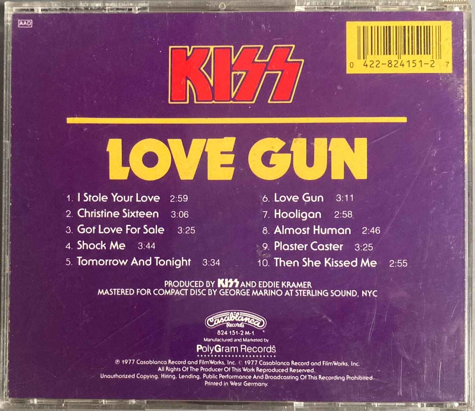 CD: KISS - LOVE GUN – Usato da Poliez-Pittet venduto da Newtown-Records 1