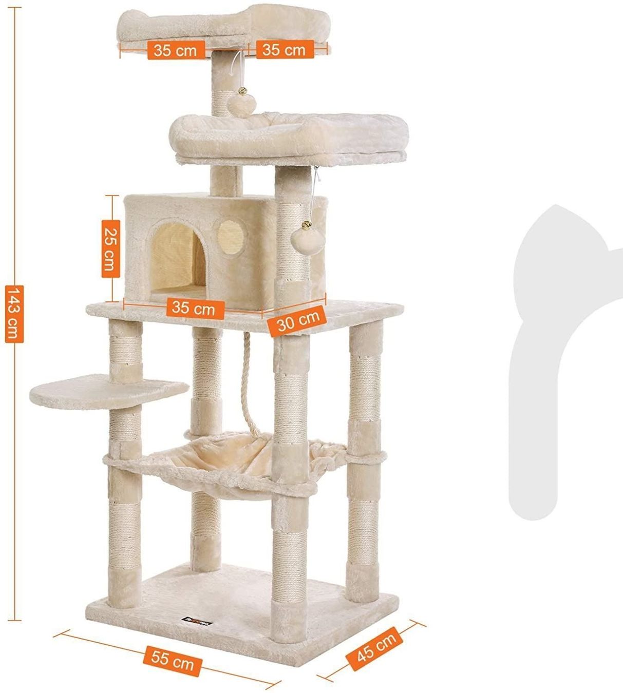 Tiragraffi: FEANDREA PCT15BE Kratzbaum 143cm Beige – Nuovo e nell'imballaggio originale da Bottighofen venduto da zaap 1
