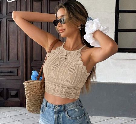 Set aus 5 Stück Sommer Crop Top Shirts Spitze Grösse XS NEU