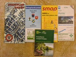 Konvolut Aarau: Stadtplan 1982/Ortsplan 97/98/Freizeitkarte