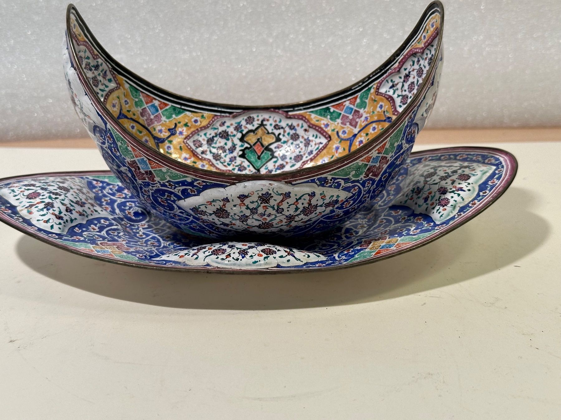 Ciotole: Multi-Color Middle Eastern Antique Bowls – Usato da Lausanne venduto da artnouveau04 1