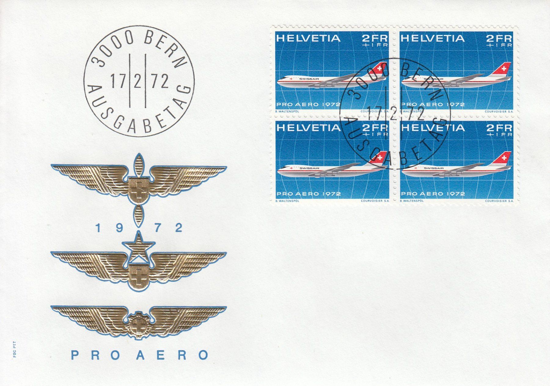 Tous les timbres: F47 Viererblock-FDC, 17.2.1972 – D'occasion à Spreitenbach par Lienbi01