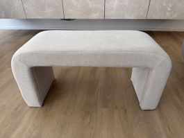 Sitzbank Polsterbank beige Stoffbezug neuwertiger Zustand