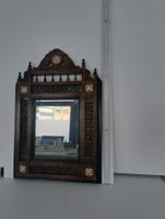 Antiker Spiegel Holz Einlegearbeiten Verzierungen