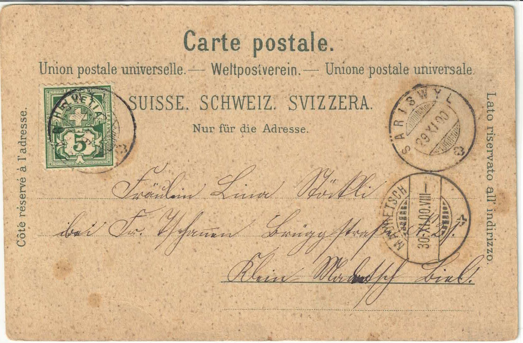 Ansichtskarten: Gruss aus Bern - Mondschein-Litho – Gebraucht aus Ettingen von Kartenplanet 1