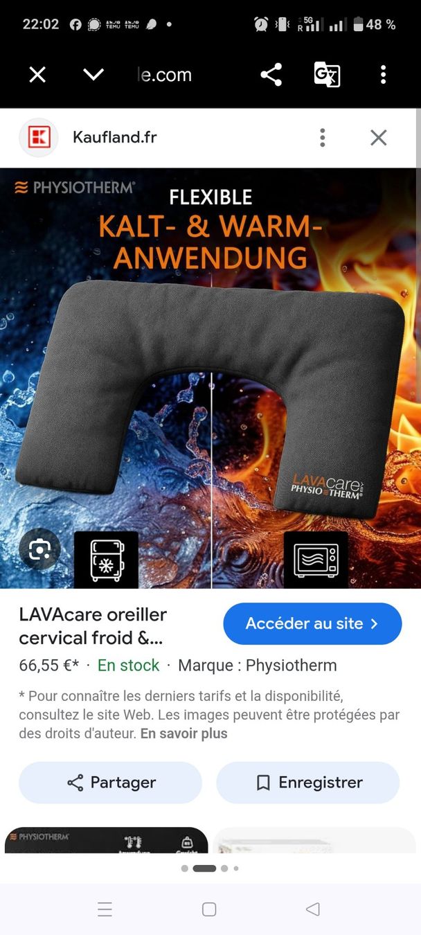 Cuscini: Coussin Chauffant LavaCare Physiothem – Usato da Crans VS venduto da cht_9s2k 4