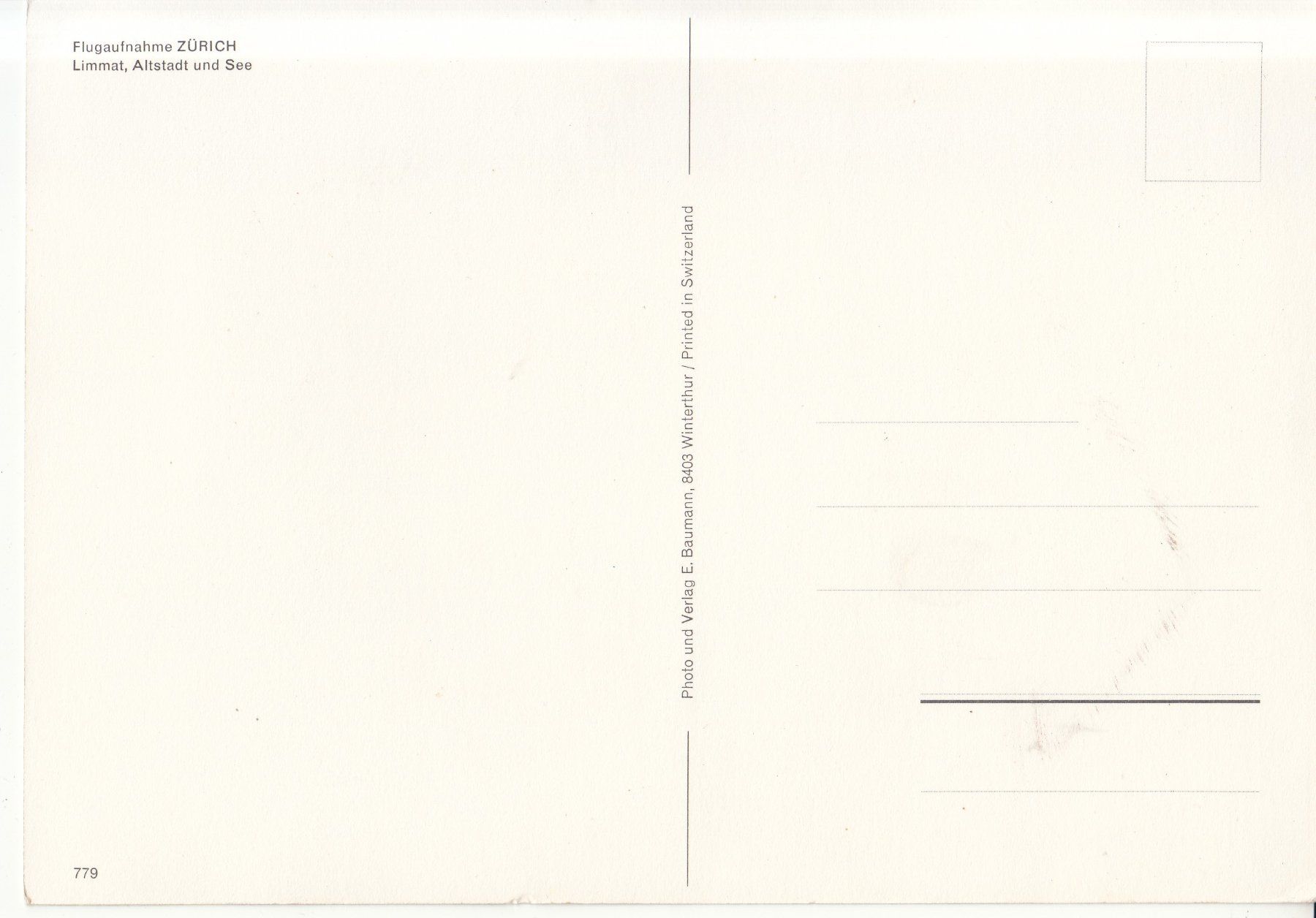 Ansichtskarten: Zürich Flugaufnahme ca. 1970 – Gebraucht aus Bürglen TG von StampGraf 1