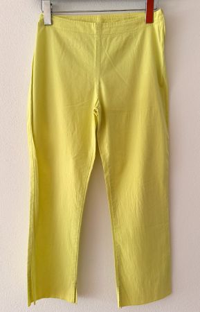 Damen Stoffhose gelb mit seitlichem Reissverschluss gebra...