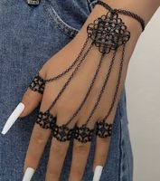Bracciale mano catena neri stile gotico nuovo spedizione rap