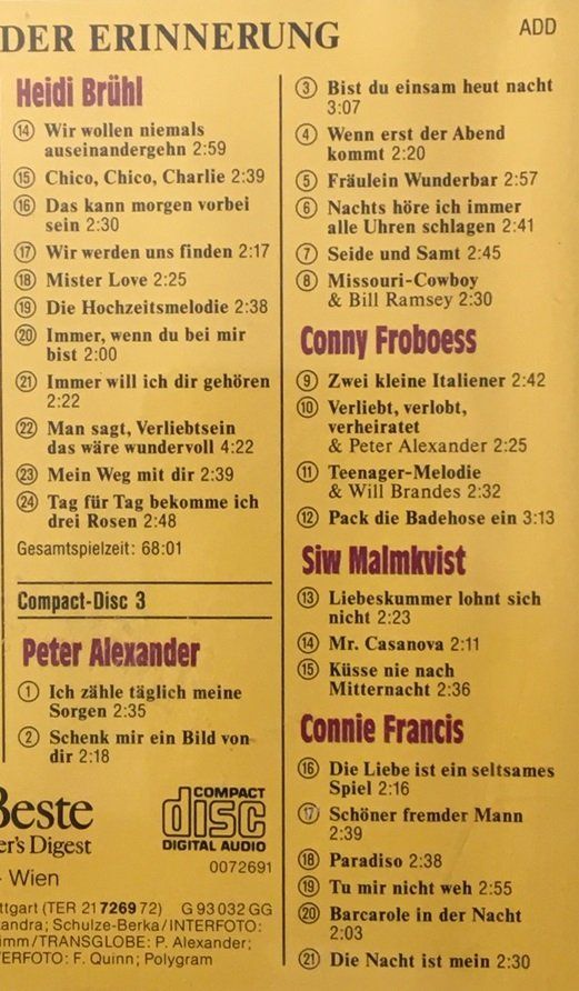 CD: Traum-Schlager der Erinnerung (3 CD-Box) – Usato da Grüningen venduto da azulmarron 2