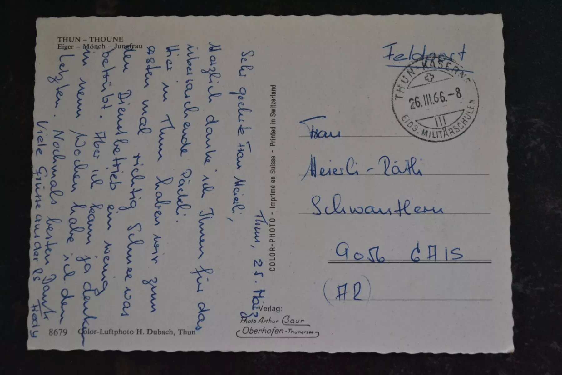 Cartoline postali: AK Thun BE – Usato da Beinwil am See venduto da kajak55 1
