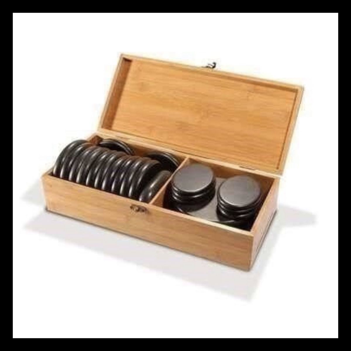 Massagegeräte: Original Hot Stone Massage Set mit Holzbox, 25-teilig – Neu und originalverpackt aus Meikirch von Konkursverwertung 1