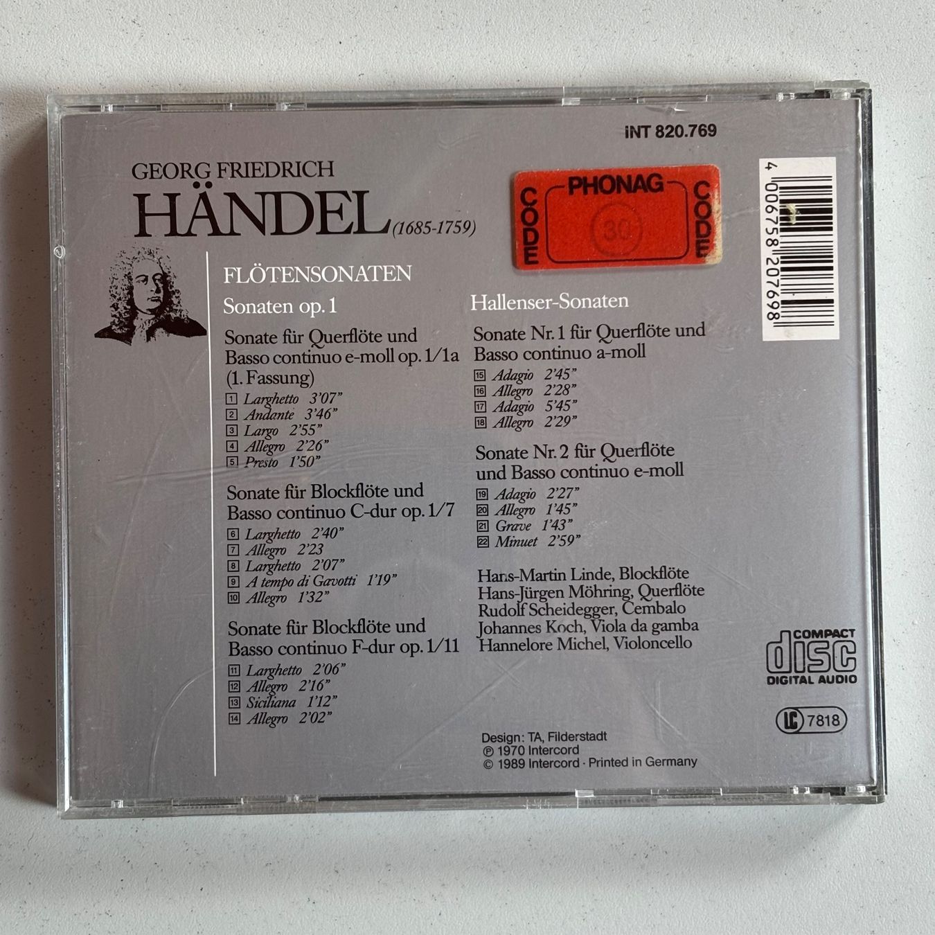 CD: Händel: Flötensonaten – Usato da Stans venduto da Abukadnezar 1