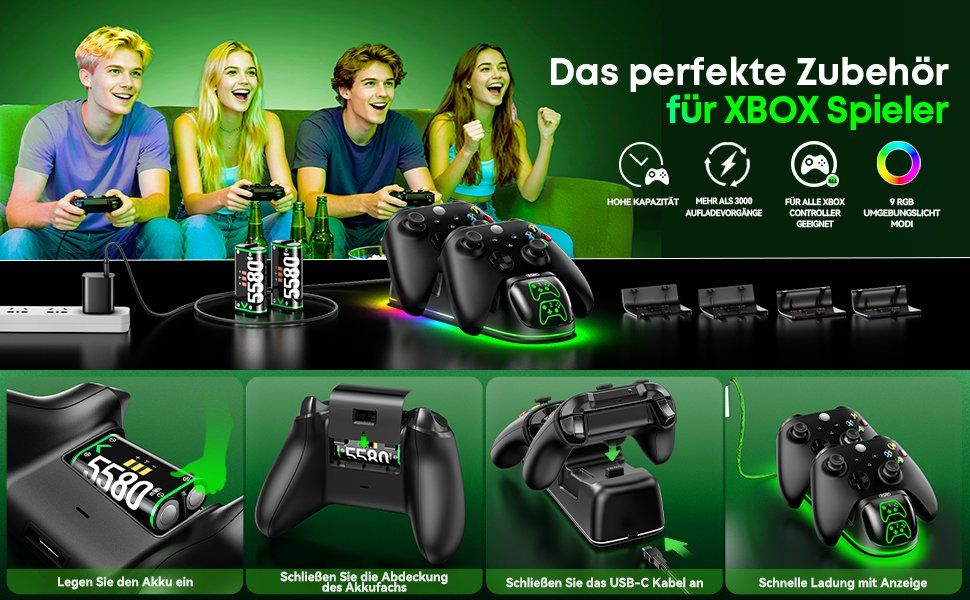 Adapter & Kabel: XBOX CONTROLLER LADESTATION MIT 2 AKKUS XBOX ONE/SERIES X/S – Neu und originalverpackt aus Kriens von swissgadget 6