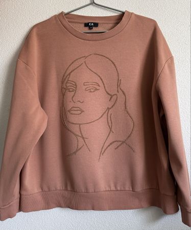 C&A Sweatshirt XL, Natur-Look mit Stickerei